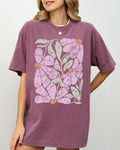 Summery Gorgeous Abstract Flowers Boho Floral Design Summer Vibes Gardening Festival Nature Comfort Colors Tee