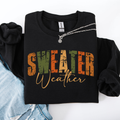 Sweater Weather Fall Retro Varsity Autumn Pumpkin Floral Cozy Floral Theme Sweatshirt