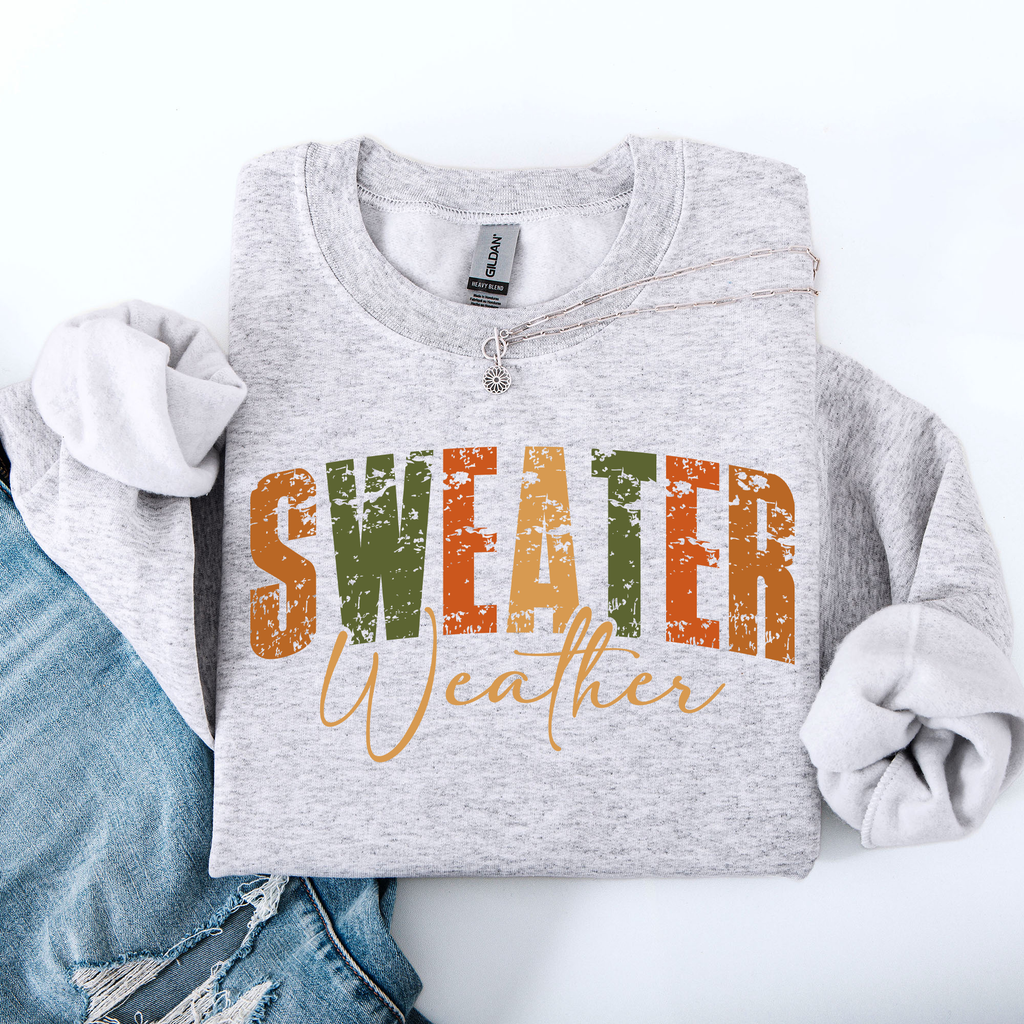 Sweater Weather Fall Retro Varsity Autumn Pumpkin Floral Cozy Floral Theme Sweatshirt