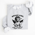 Sweet Girl Anger Issues Cupid Angel Meme Aesthetic Funny Graphic Deluxe Edition Sweatshirt