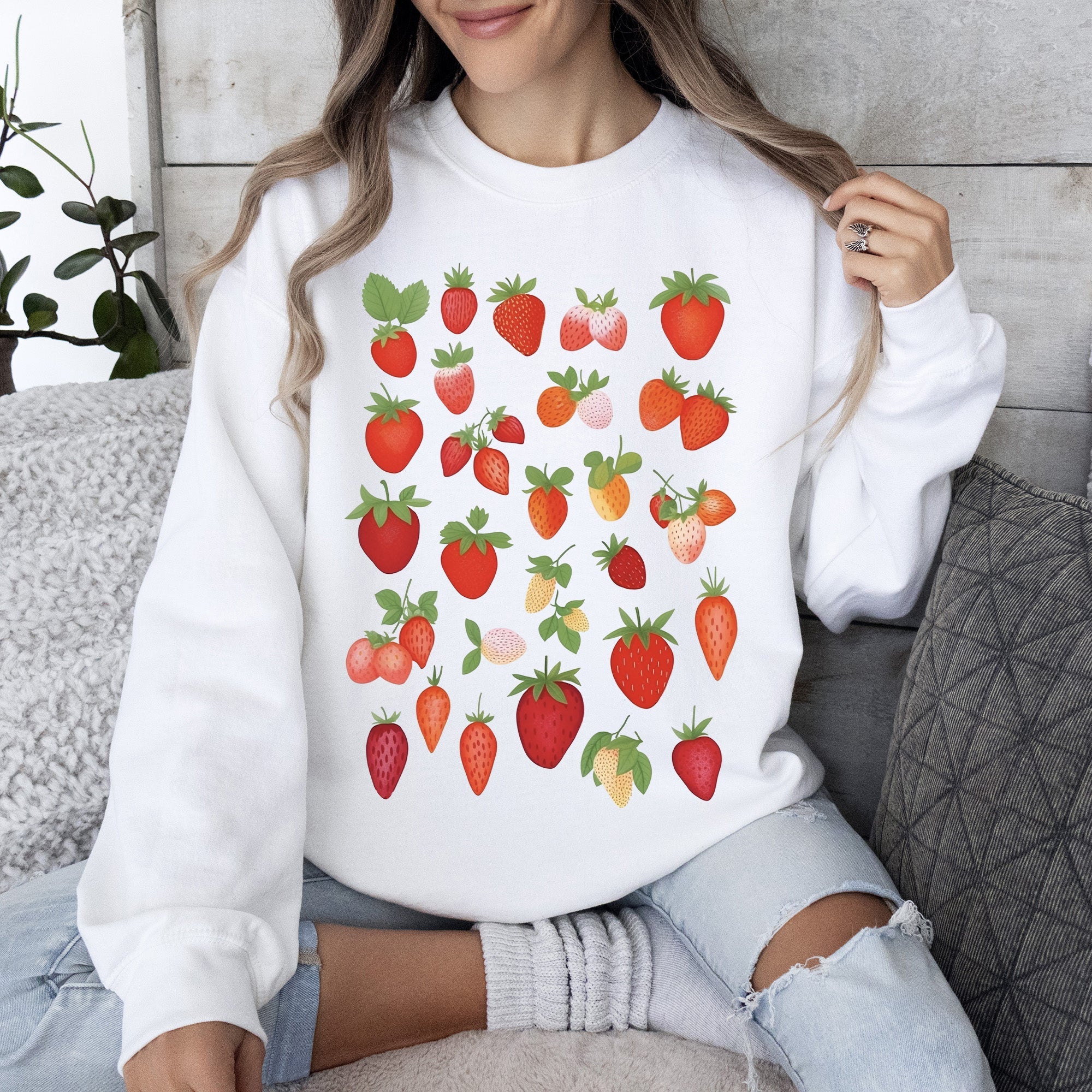 Sweet Strawberry Delight, Juicy Fruit, Berry Sweatshirt
