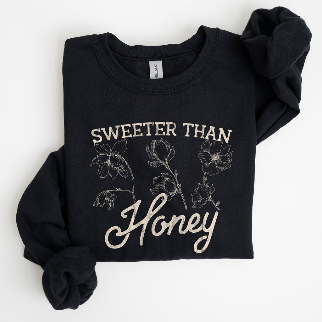 Sweeter Than Honey, Country Gal Western Cowgirl Spirit Graphic Sweatshirt For Rustic Country Living