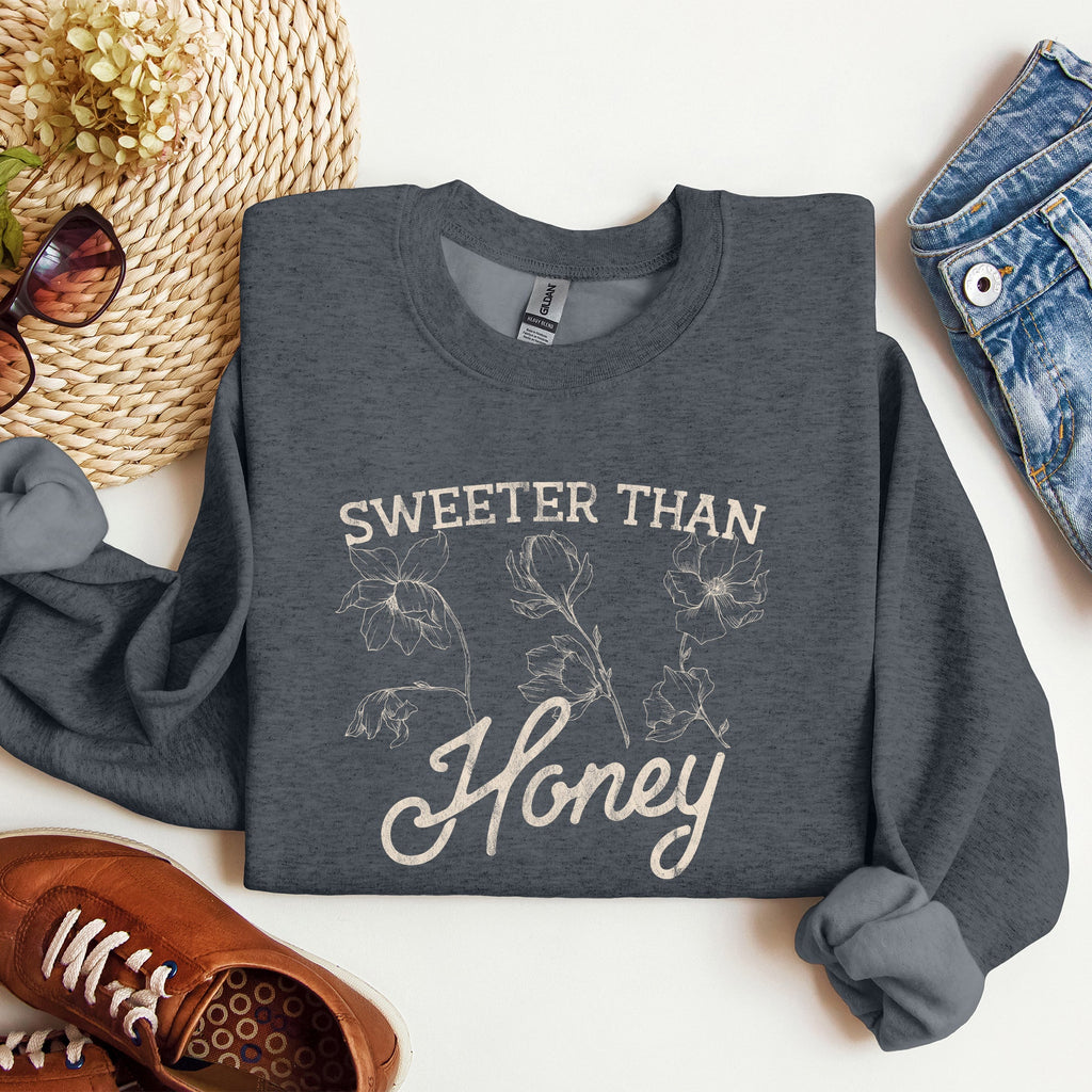 Sweeter Than Honey, Country Gal Western Cowgirl Spirit Graphic Sweatshirt For Rustic Country Living
