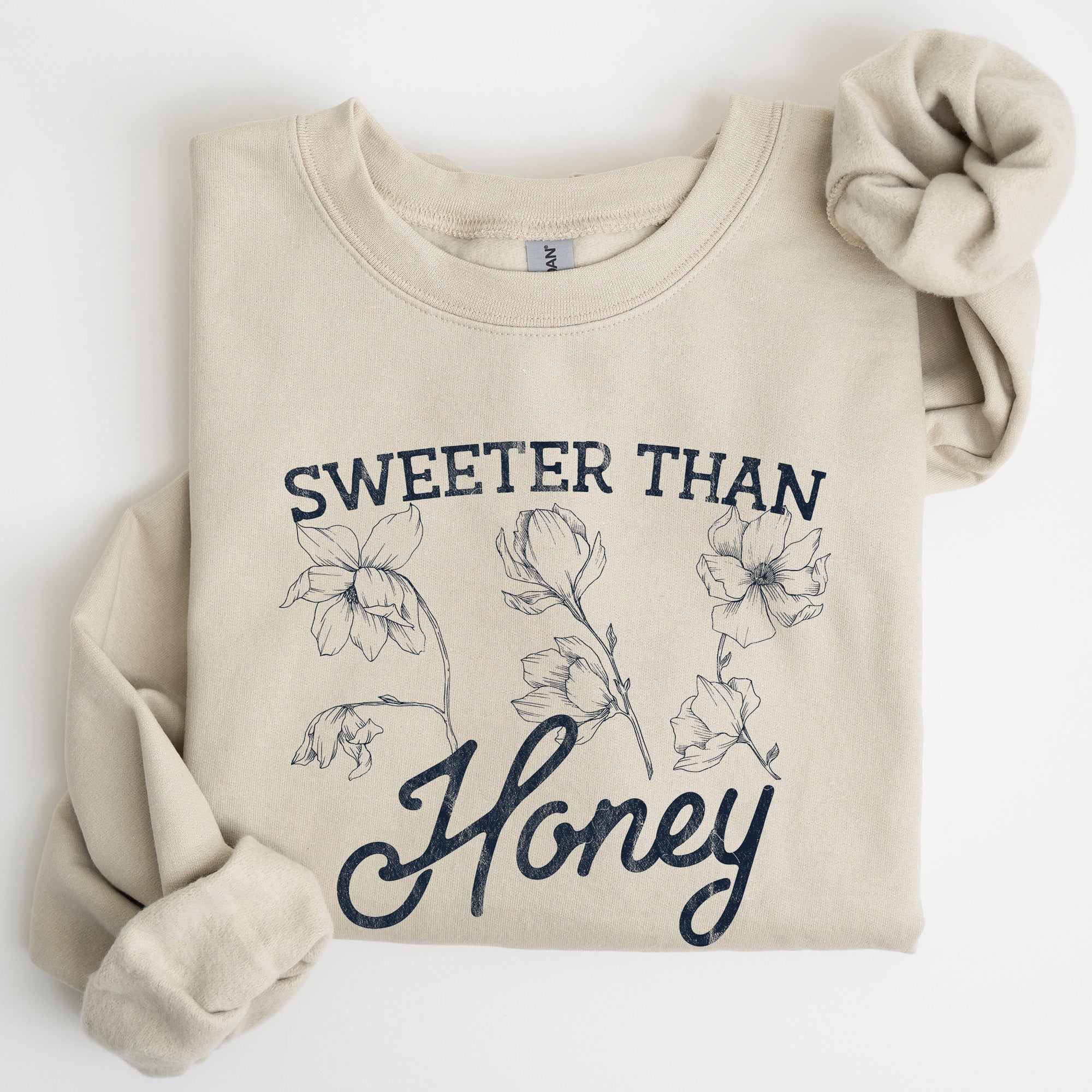 Sweeter Than Honey, Country Gal Western Cowgirl Spirit Graphic Sweatshirt For Rustic Country Living