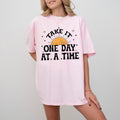 Take It One Day At A Time Let Go Mental Health Self Care Positivity Sun Stars Comfort Colors Tee