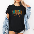 Thankful Fall Autumn Bow Ribbon Harvest Moon Halloween Whimsy Cozy Seasonal Delight Graphic Tee