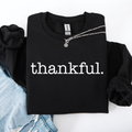 Thankful Minimalist Thanksgiving Autumn Fall Cozy Knit Cotton Premium Seasonal Warm Sweatshirt