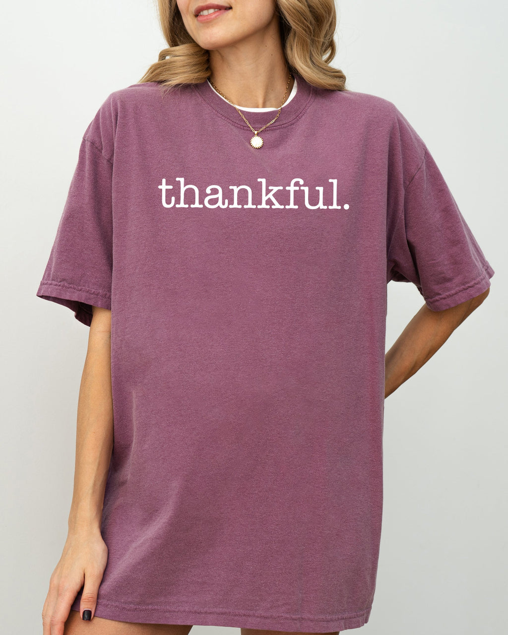 Thankful Minimal Simplicity Autumn Fall Halloween Thanksgiving Comfort Colors Tee
