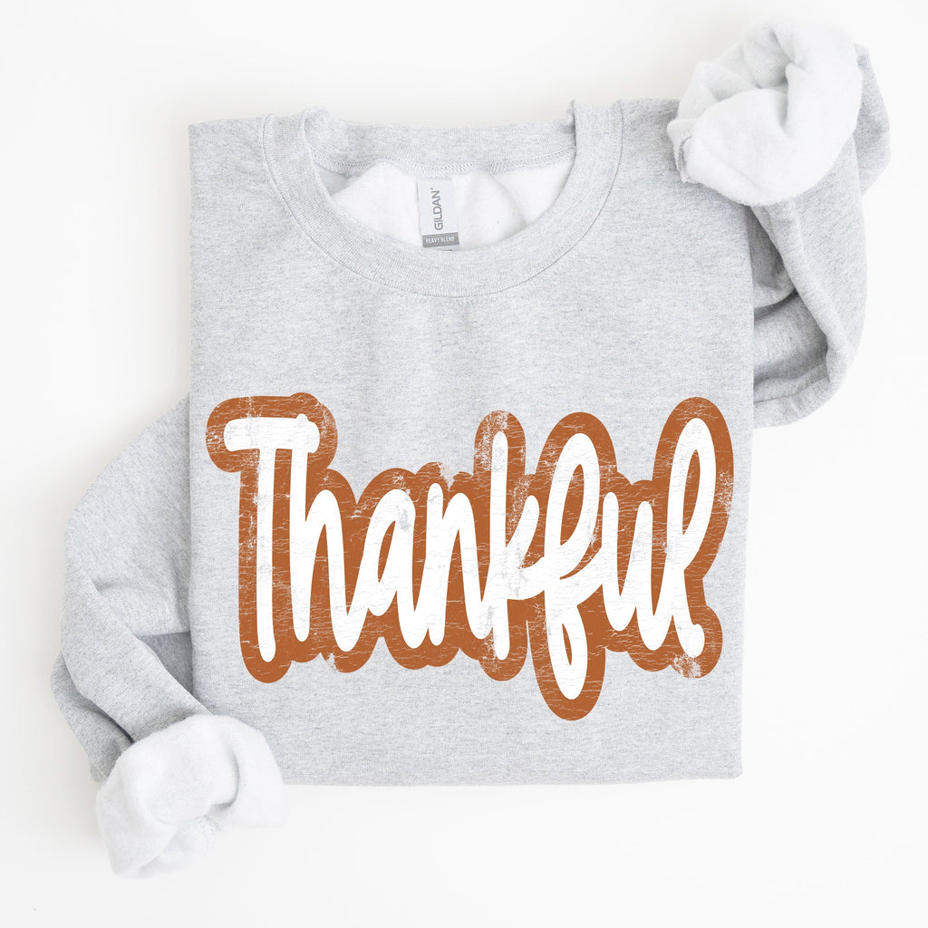 Thankful Thanksgiving Positivity Mental Health Vintage Wellness Message Sweatshirt