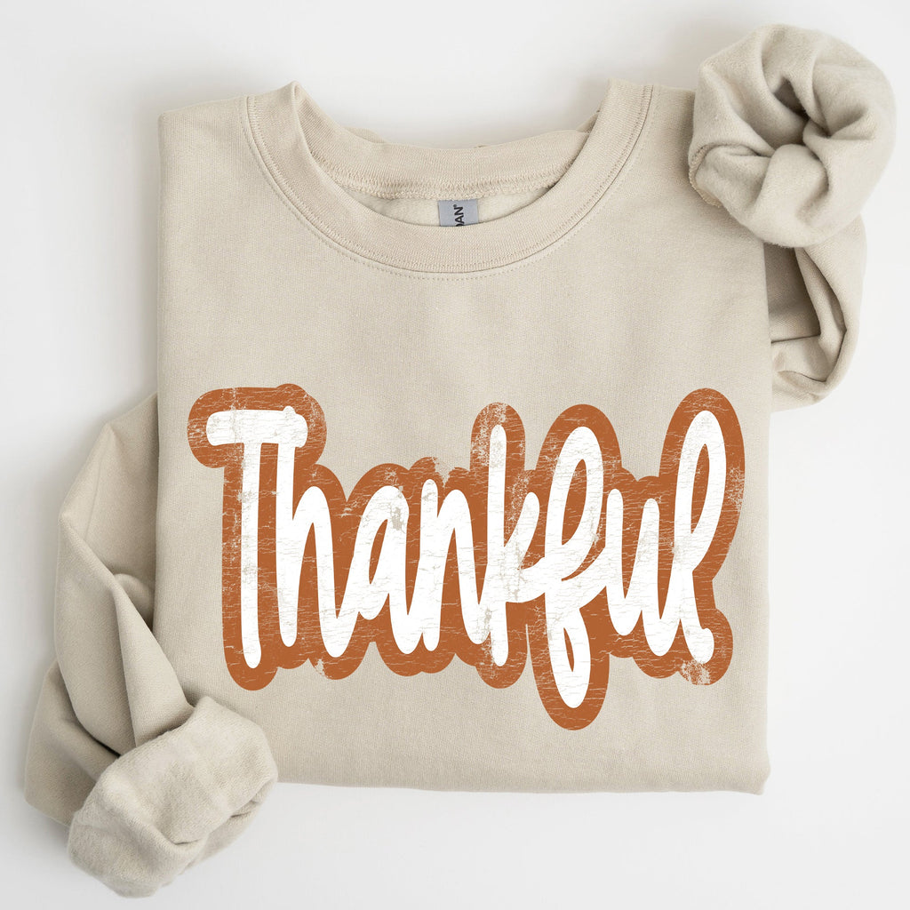 Thankful Thanksgiving Positivity Mental Health Vintage Wellness Message Sweatshirt