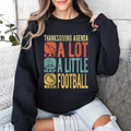 Thanksgiving Agenda Turkey Football Autumn Fall Themed Graphic Print Cozy Sweatshirt