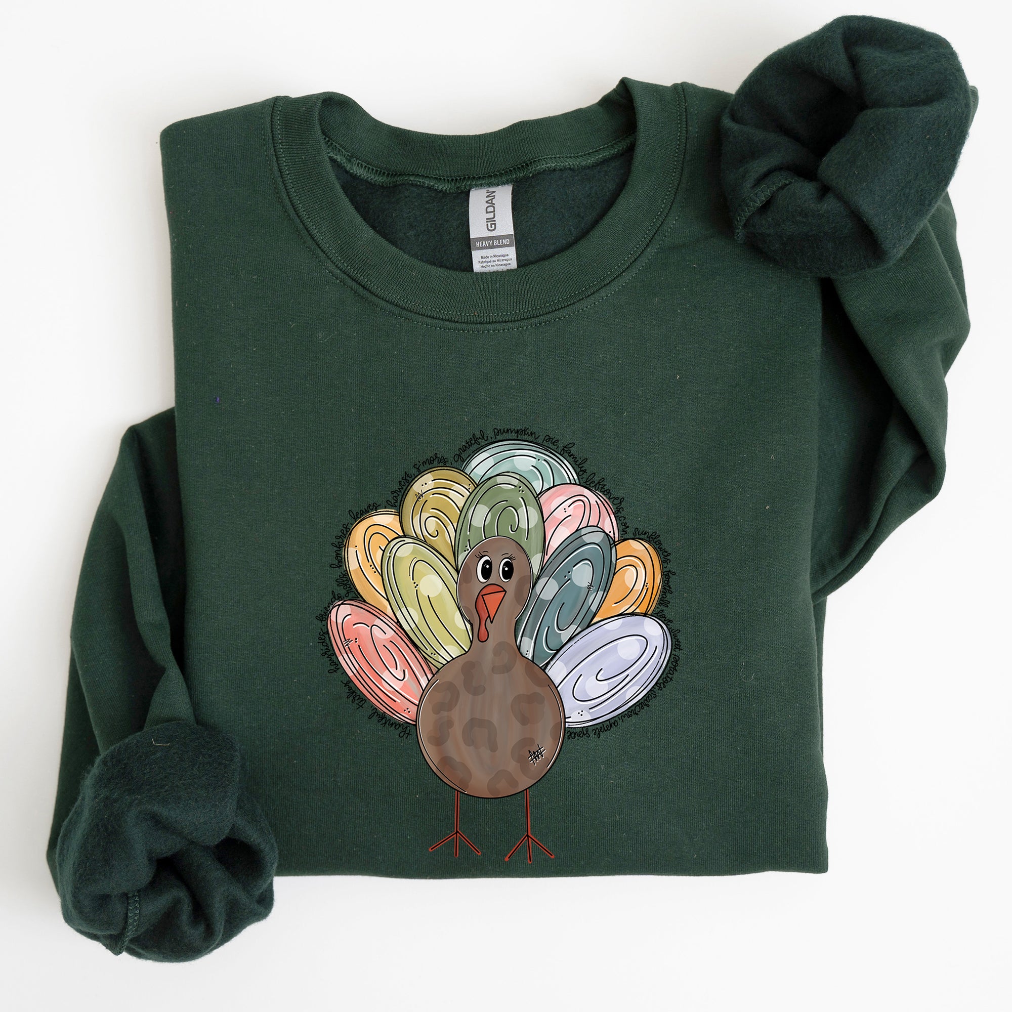 Thanksgiving Turkey Autumn Words Saying And Festive Phrases Collection Sweatshirt