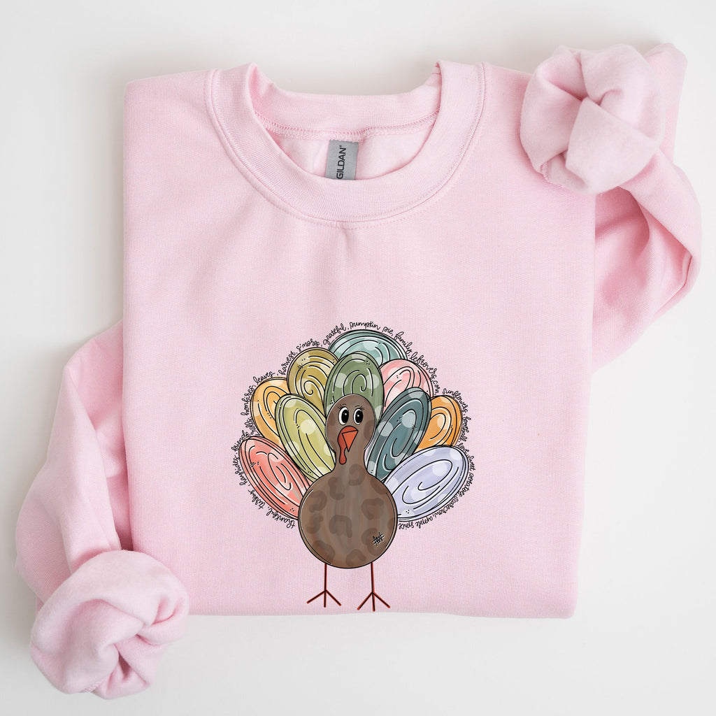 Thanksgiving Turkey Autumn Words Saying And Festive Phrases Collection Sweatshirt
