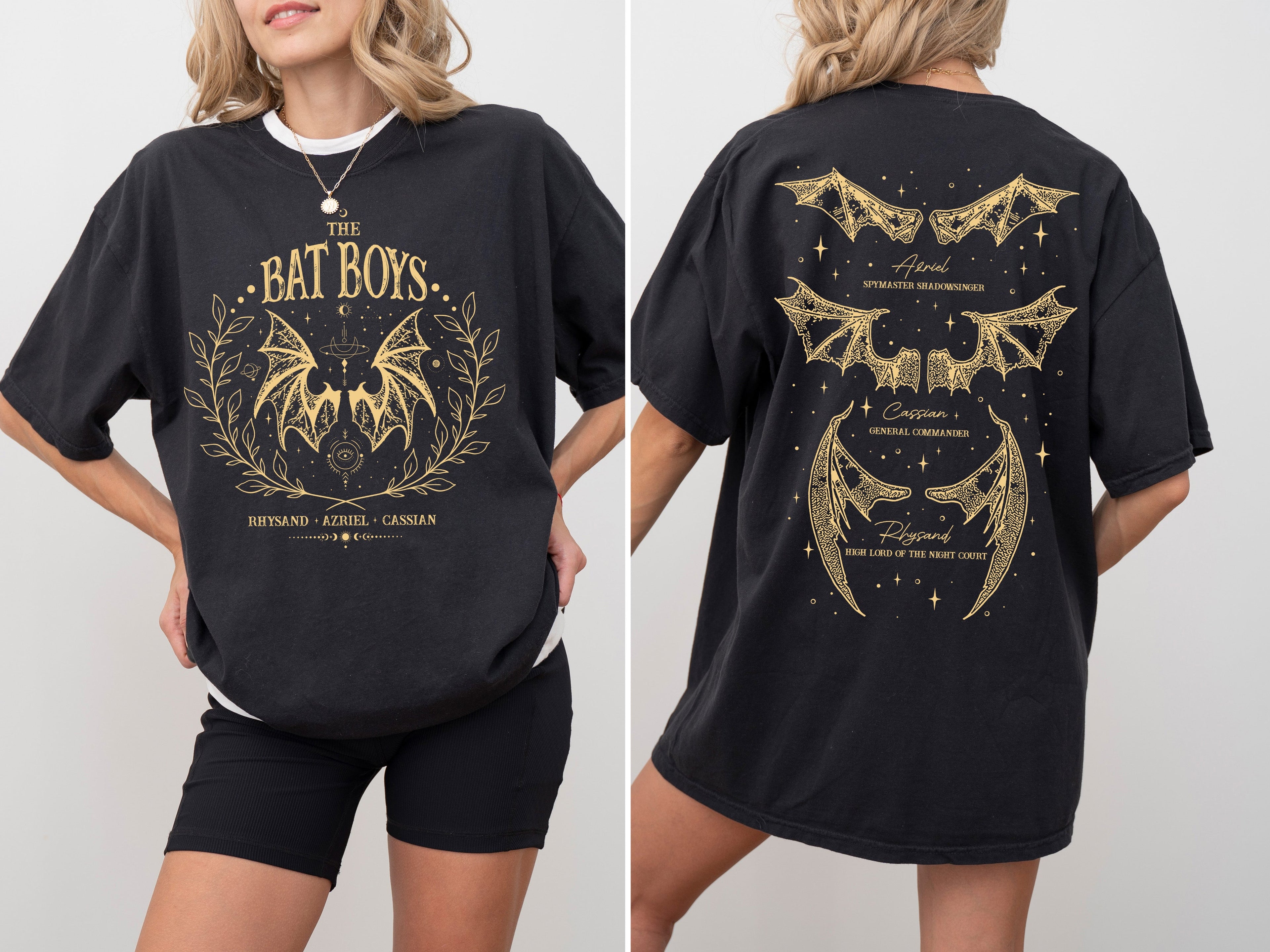 The Bat Boys ACOTAR Romantasy SJM Velaris Rhysand Azriel Cassian Comfort Colors Tee