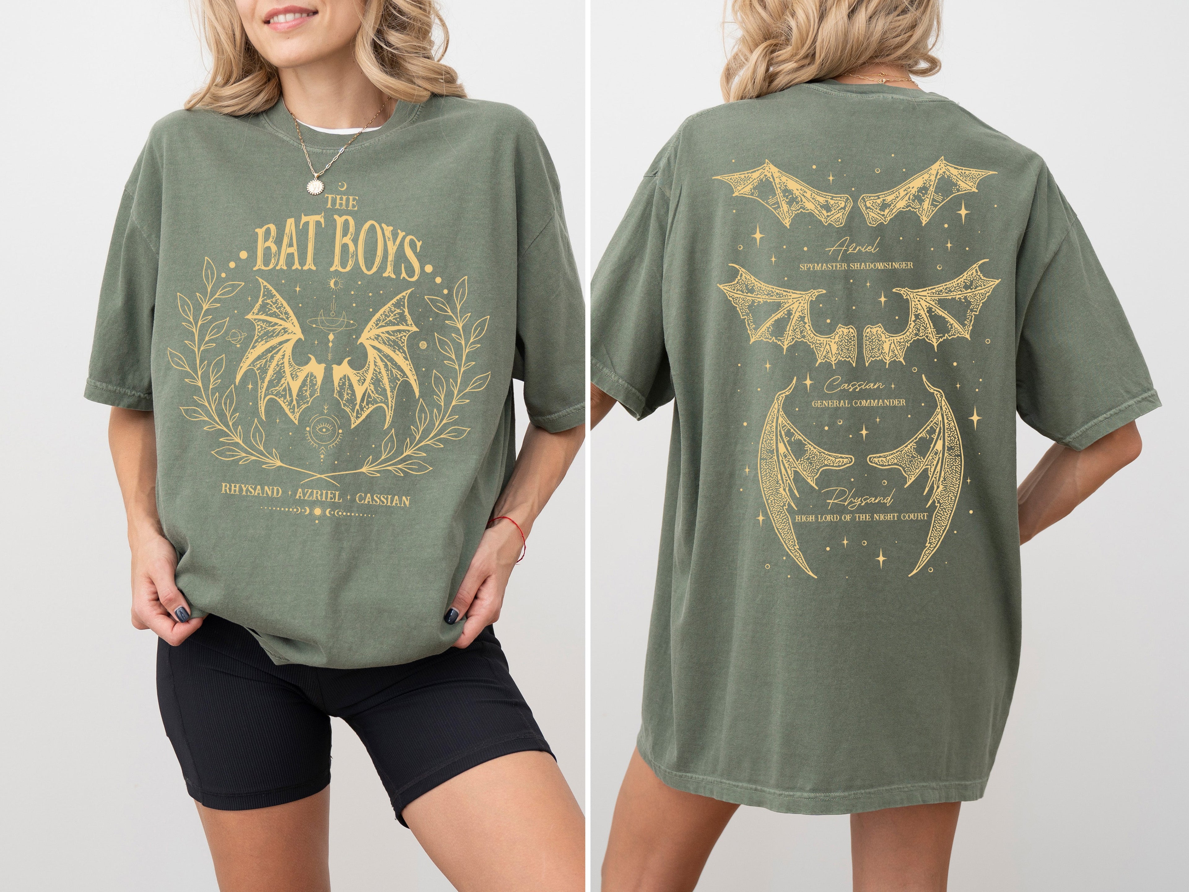 The Bat Boys ACOTAR Romantasy SJM Velaris Rhysand Azriel Cassian Comfort Colors Tee