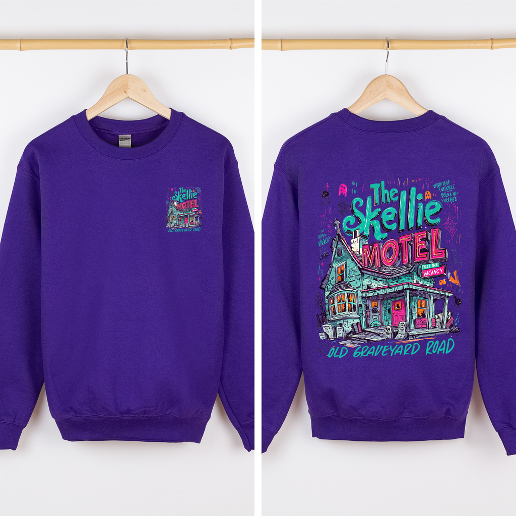 The Skellie Motel Halloween Front And Back Spooky Witches Limited Edition Sweatshirt