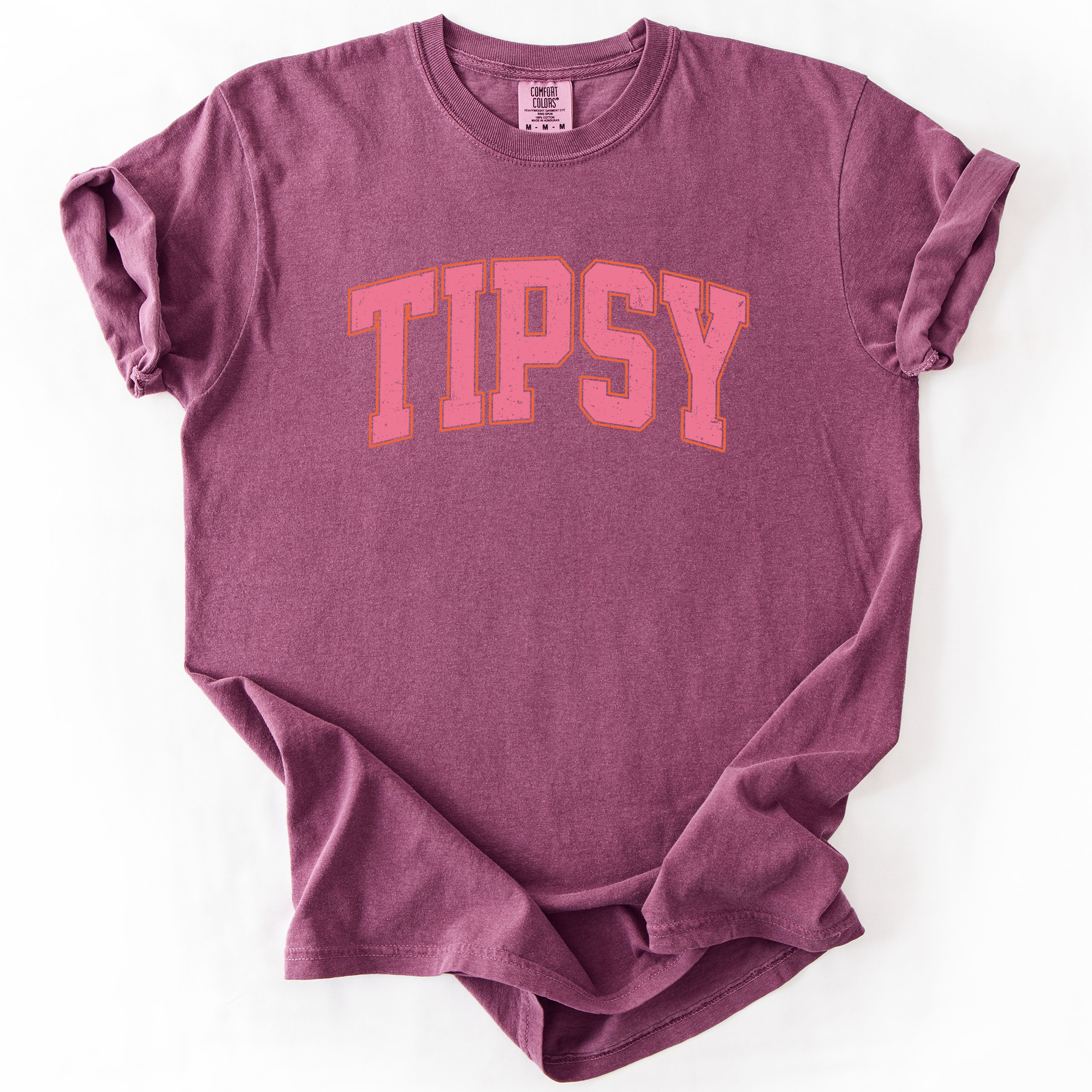 Tipsy Varsity Beach Sunshine Sarcastic Summer Vibe Edition Deluxe Comfort Colors Tee