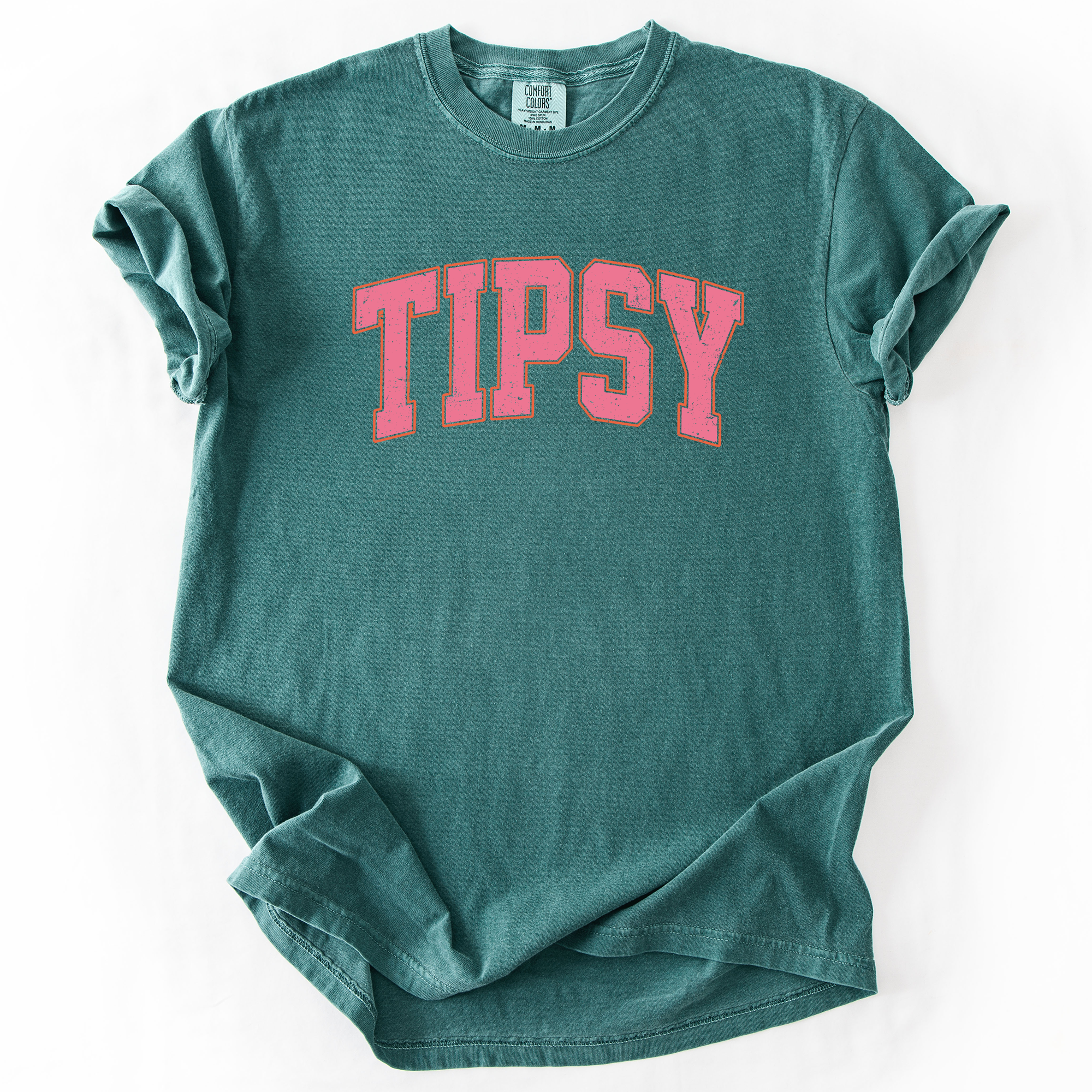 Tipsy Varsity Beach Sunshine Sarcastic Summer Vibe Edition Deluxe Comfort Colors Tee