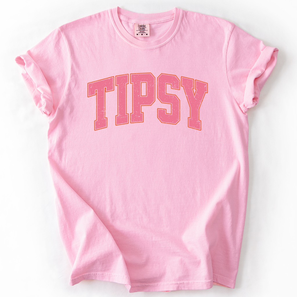Tipsy Varsity Beach Sunshine Sarcastic Summer Vibe Edition Deluxe Comfort Colors Tee