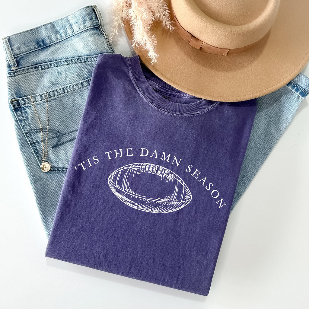 Tis The Damn Season Football Tailgate Party Limited Edition Collectible Comfort Colors Tee