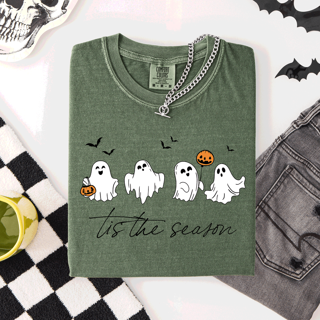 Tis The Season, Cute Ghosts Halloween Comfort Colors Tee