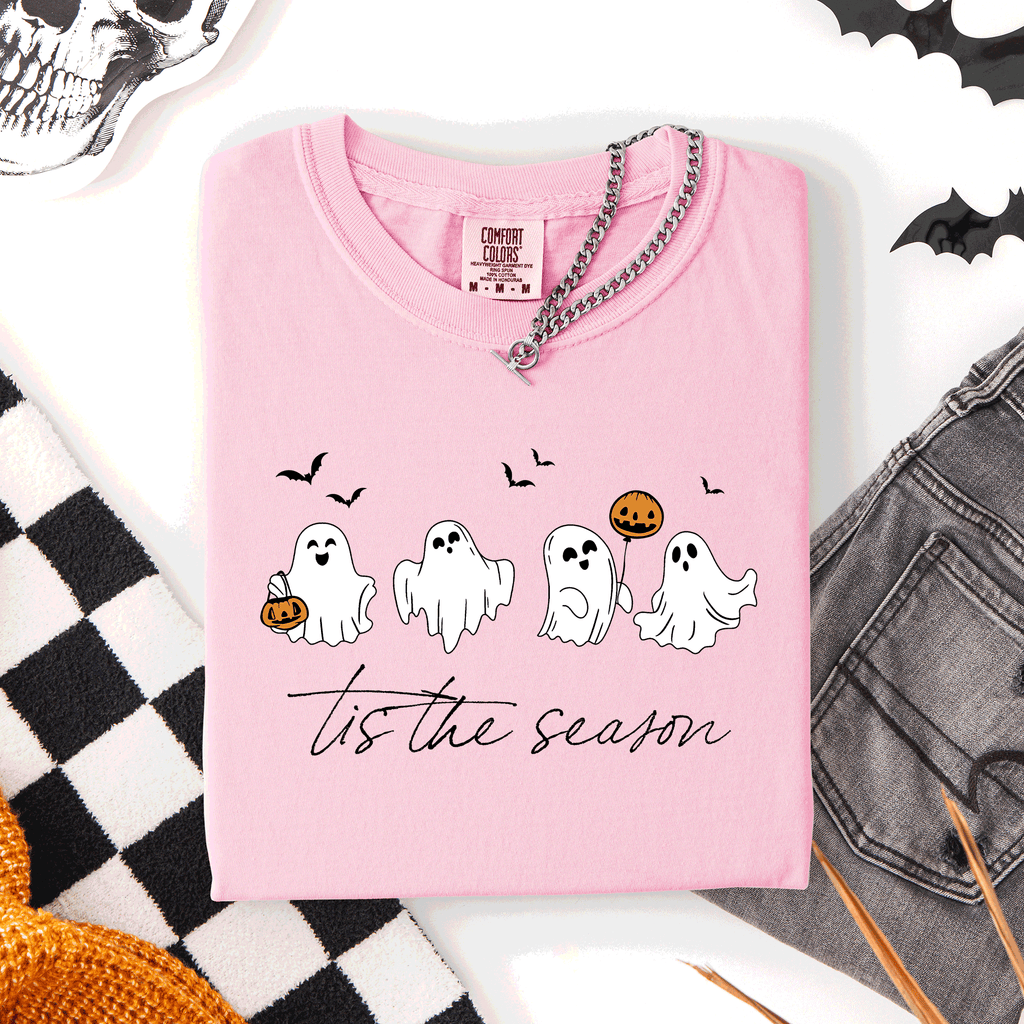 Tis The Season, Cute Ghosts Halloween Comfort Colors Tee