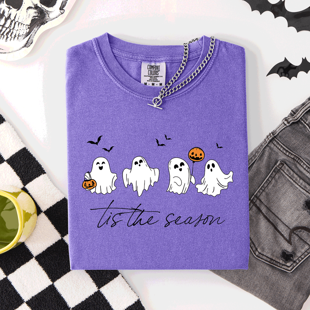 Tis The Season, Cute Ghosts Halloween Comfort Colors Tee