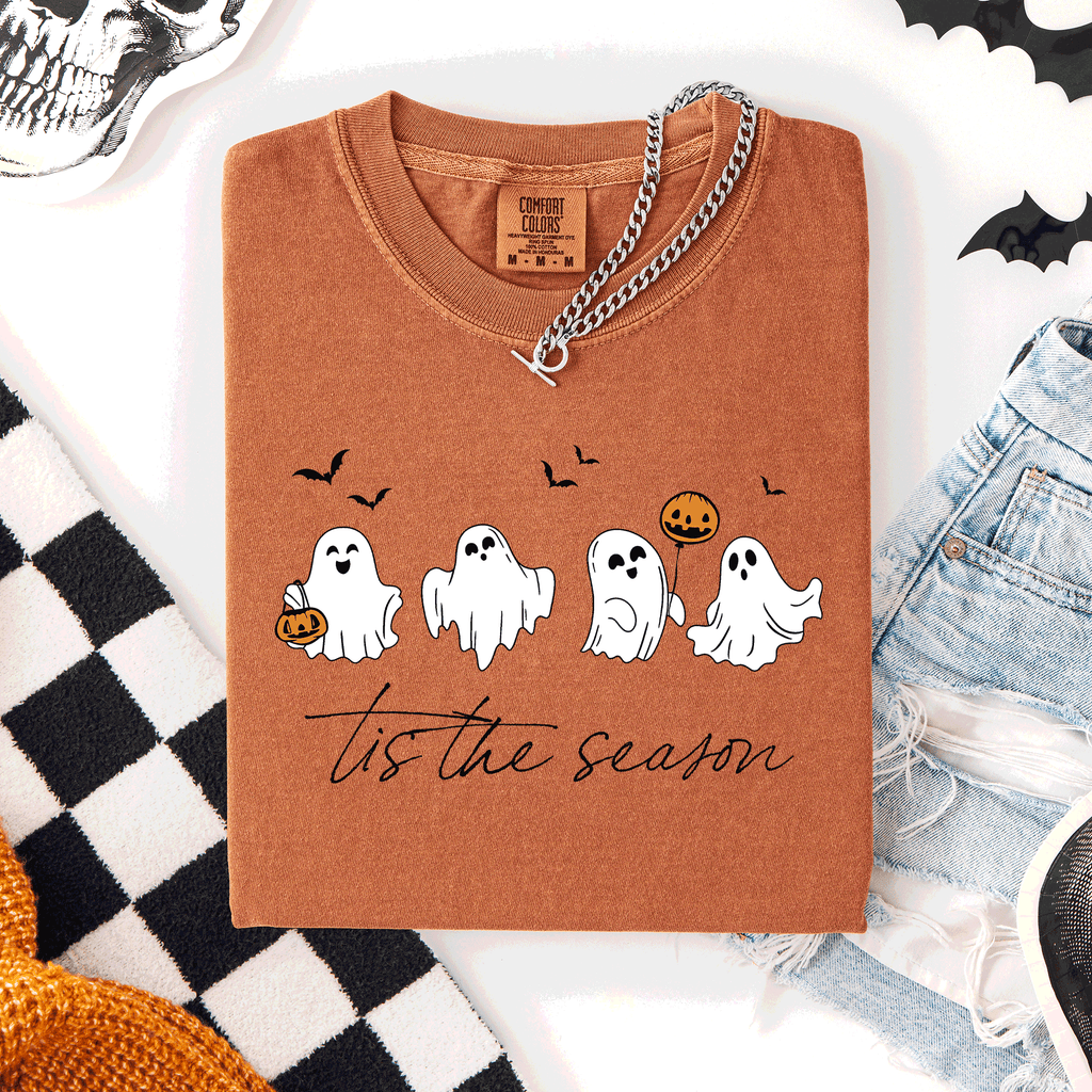 Tis The Season, Cute Ghosts Halloween Comfort Colors Tee