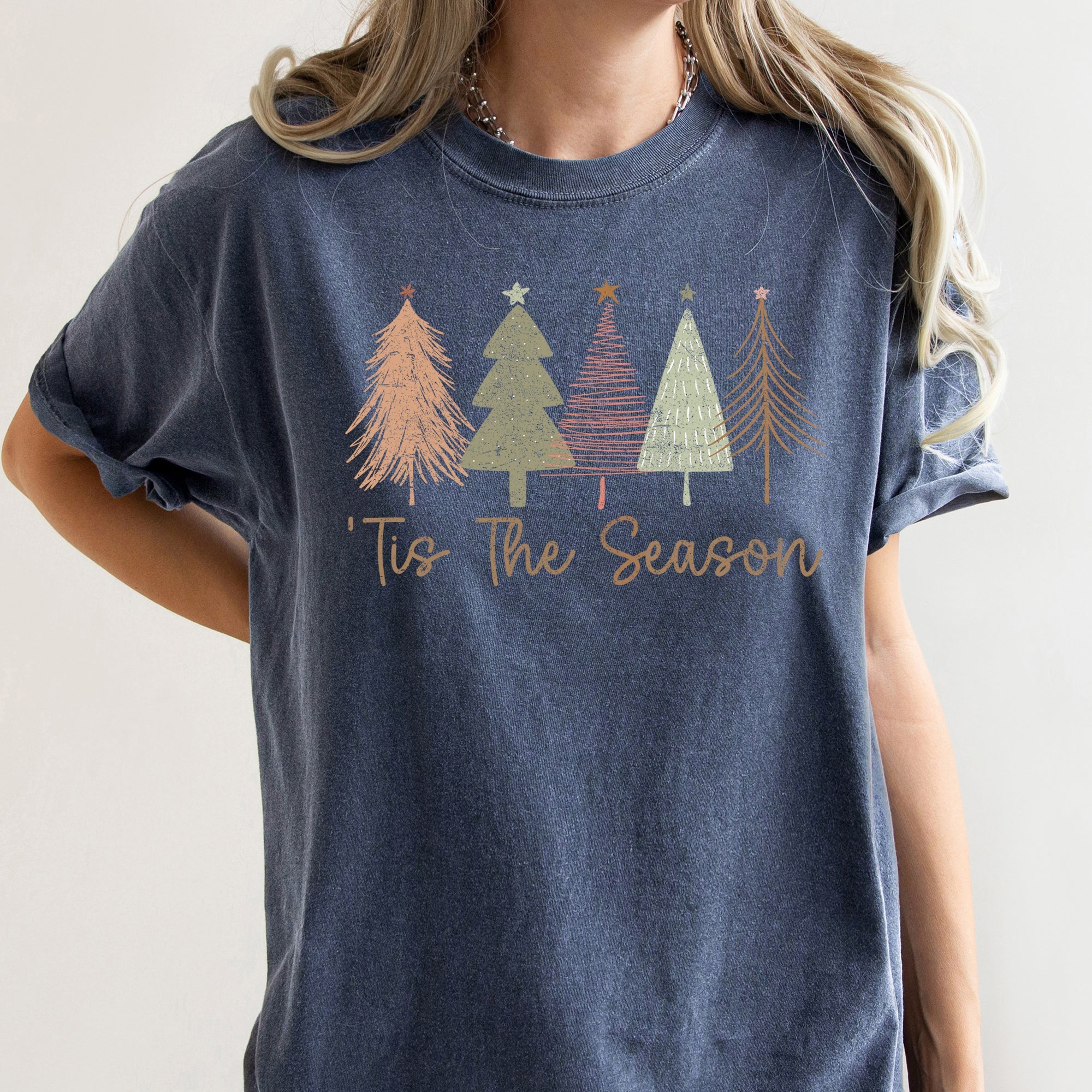 Tis The Season, Doodle Christmas Trees, Pastels, Gorgeous Limited Edition Comfort Colors Tee
