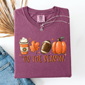 Tis The Season Football Game Day Pumpkin Coffee Autumn Fall Edition Comfort Colors Tee