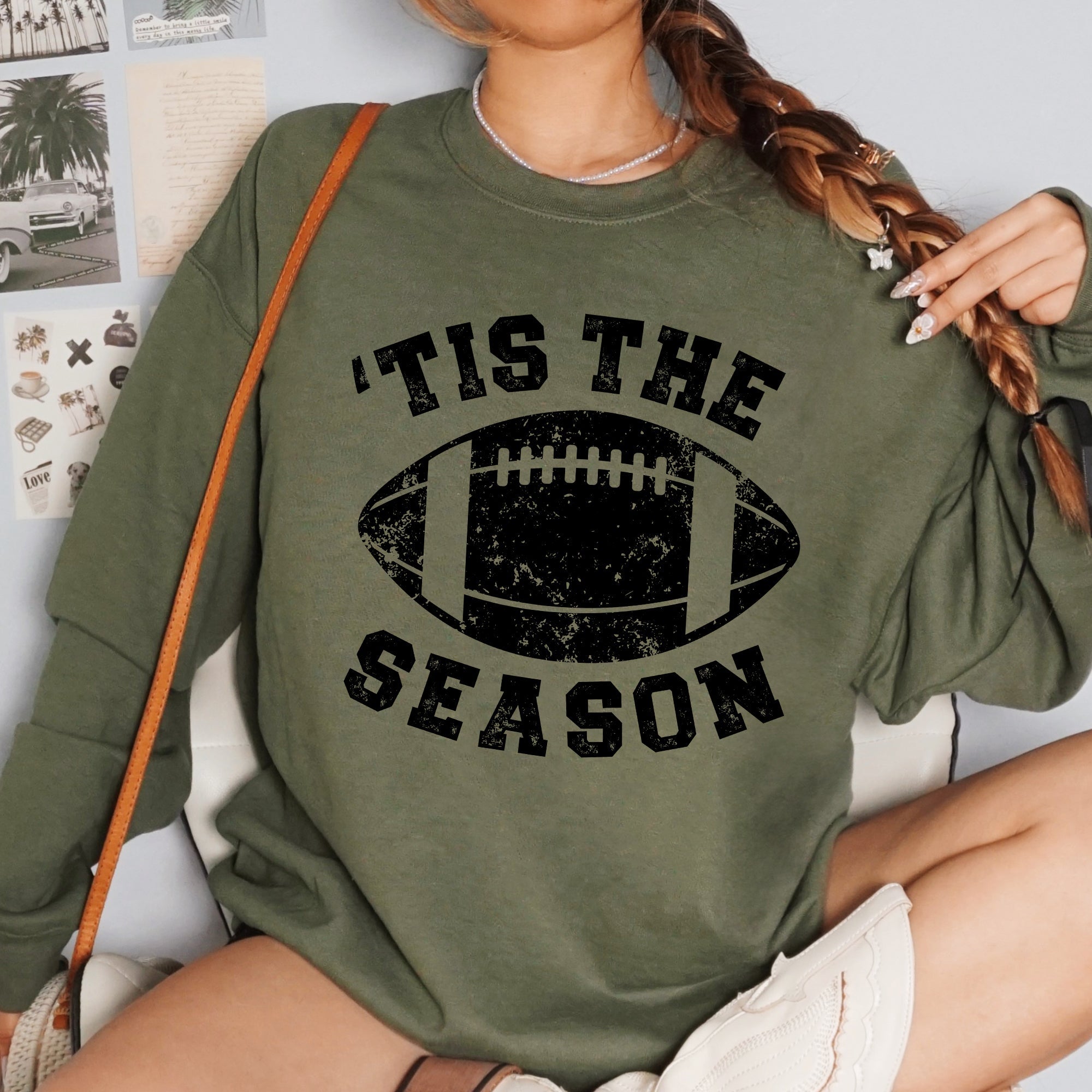 Tis The Season Football Tailgate Party Game Day Big Game Touchdown Fans Sweatshirt