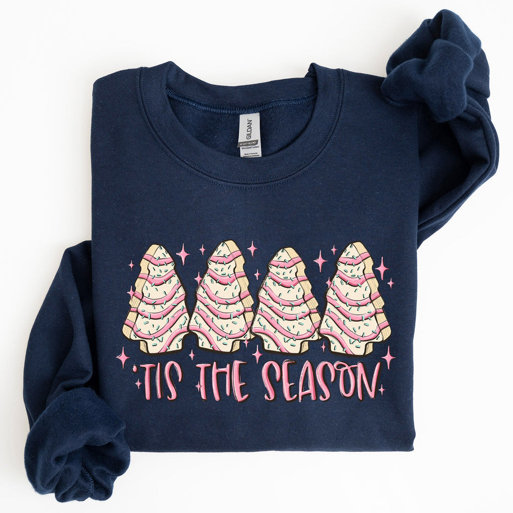 Tis The Season Christmas Cakes Santa Xmas Winter Holiday Cheer And Treats Sweatshirt