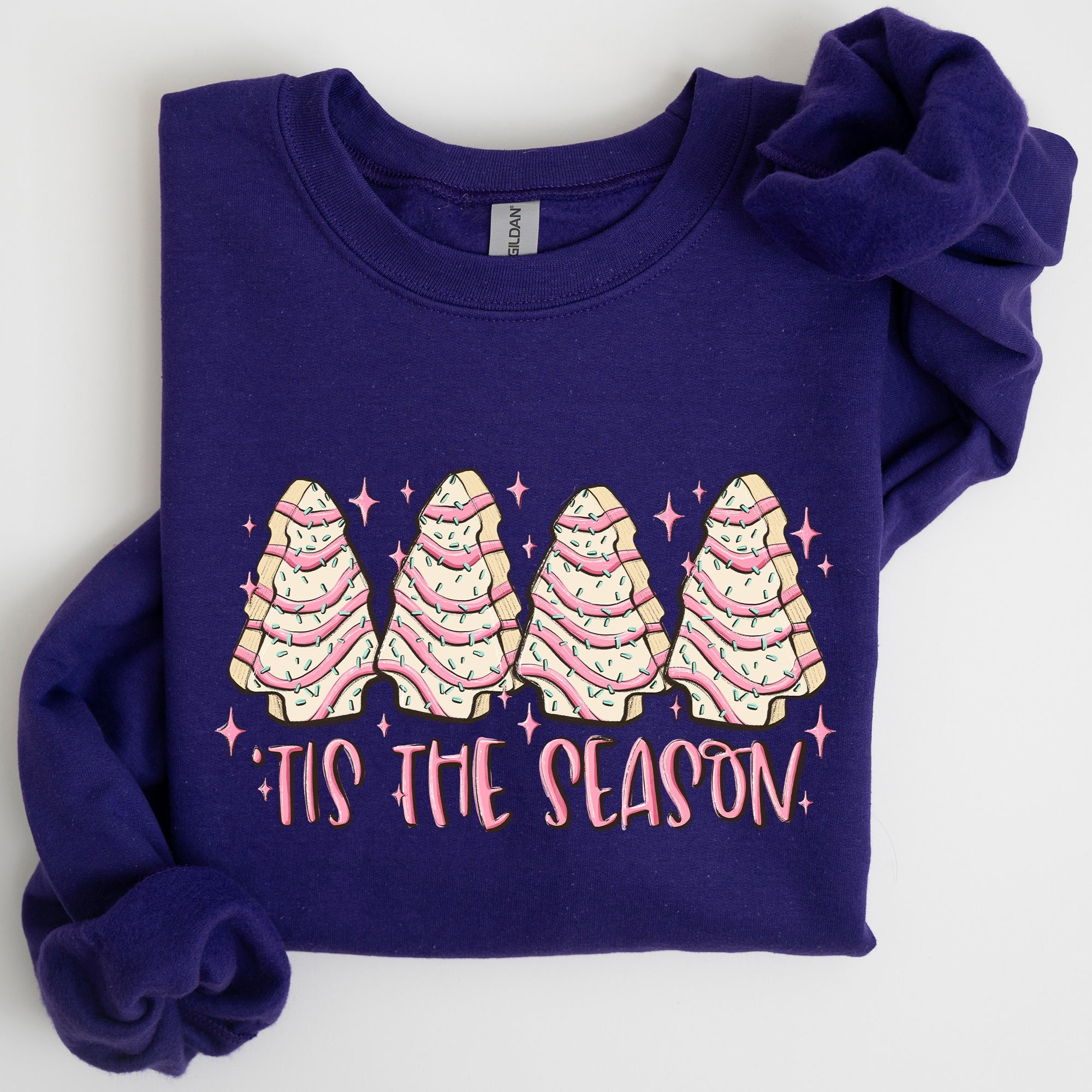 Tis The Season Christmas Cakes Santa Xmas Winter Holiday Cheer And Treats Sweatshirt