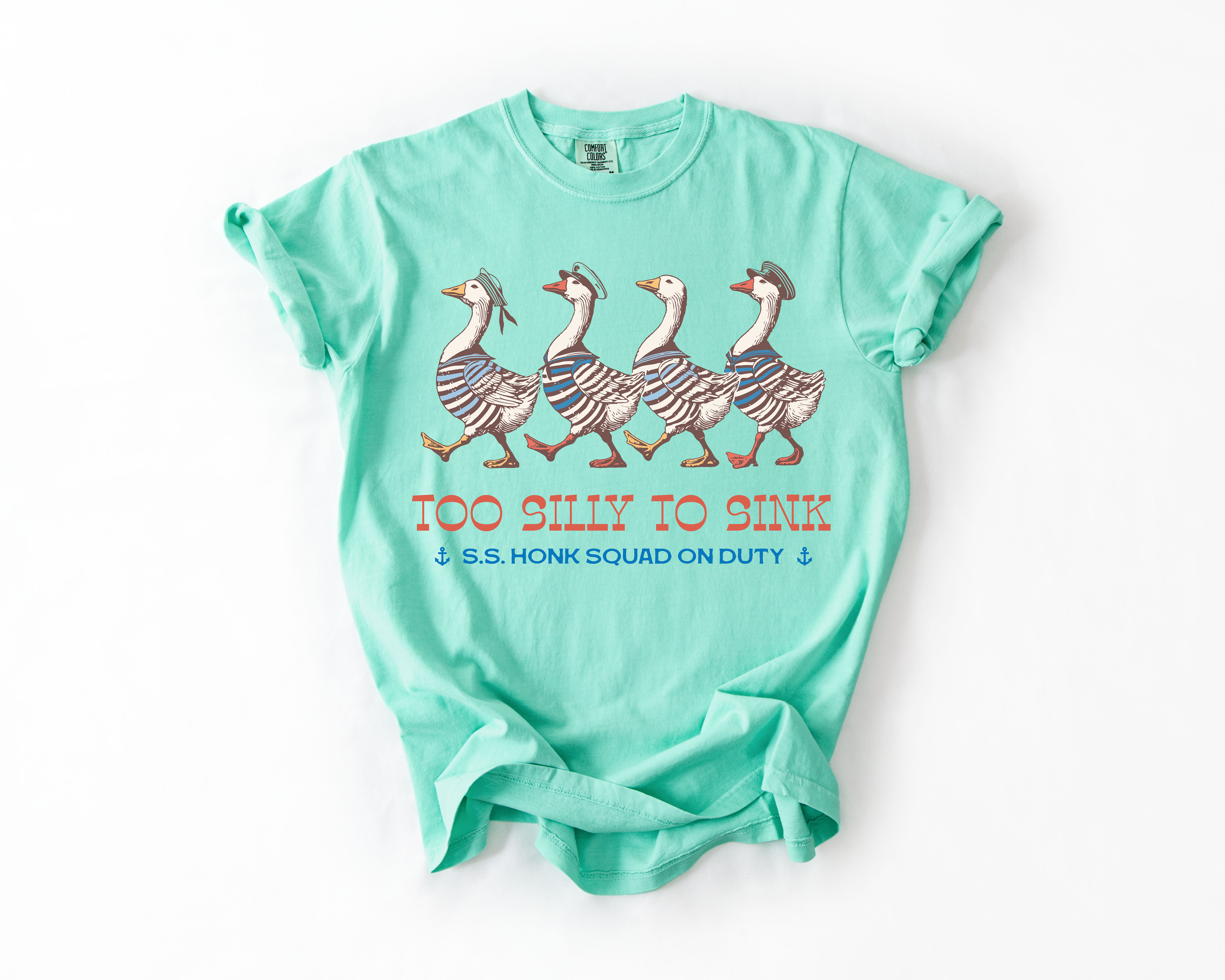 Too Silly To Sink Goose Beach Vacation Summer Travel Sundrenched Holiday Sun Edition Comfort Colors Tee