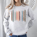 Trailing Vines, Nature, Botanical Stripes Inspired Foliage Pattern Cozy Fleece Sweatshirt