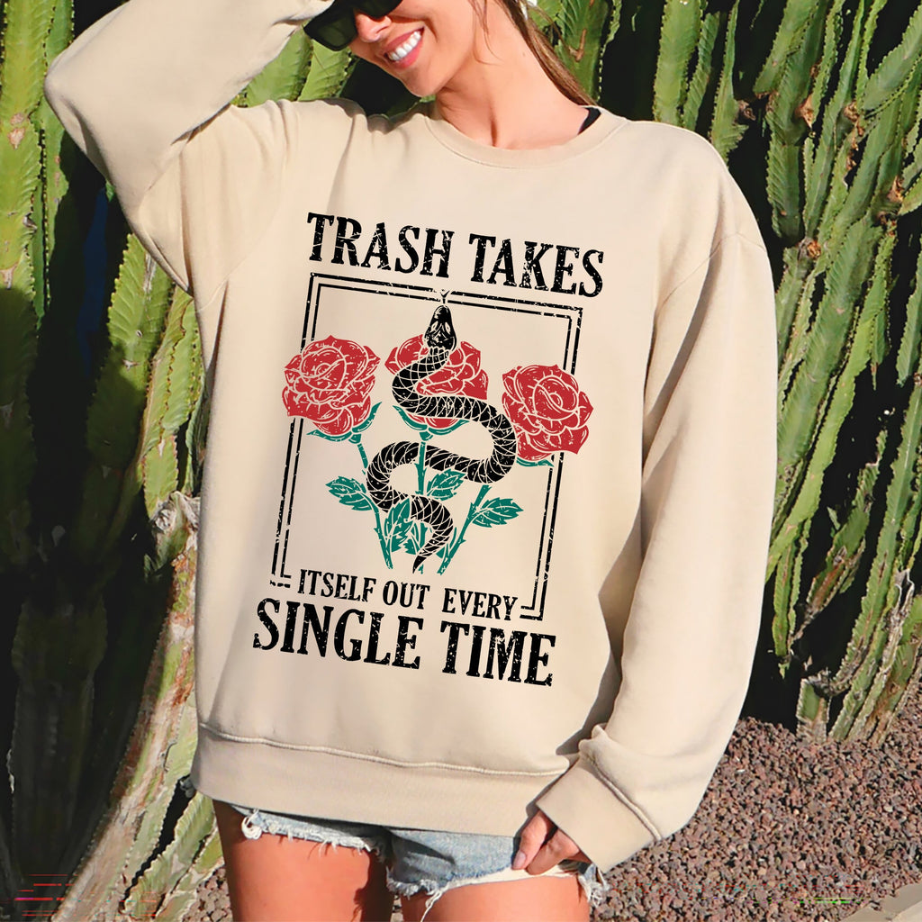 Trash Takes Itself Out Live Concert Music Lyrics Limited Edition Exclusive Sweatshirt