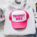 Trophy Wife Sassy Funny Bright Pink Sayings Collection For Bold Women Trucker Hat