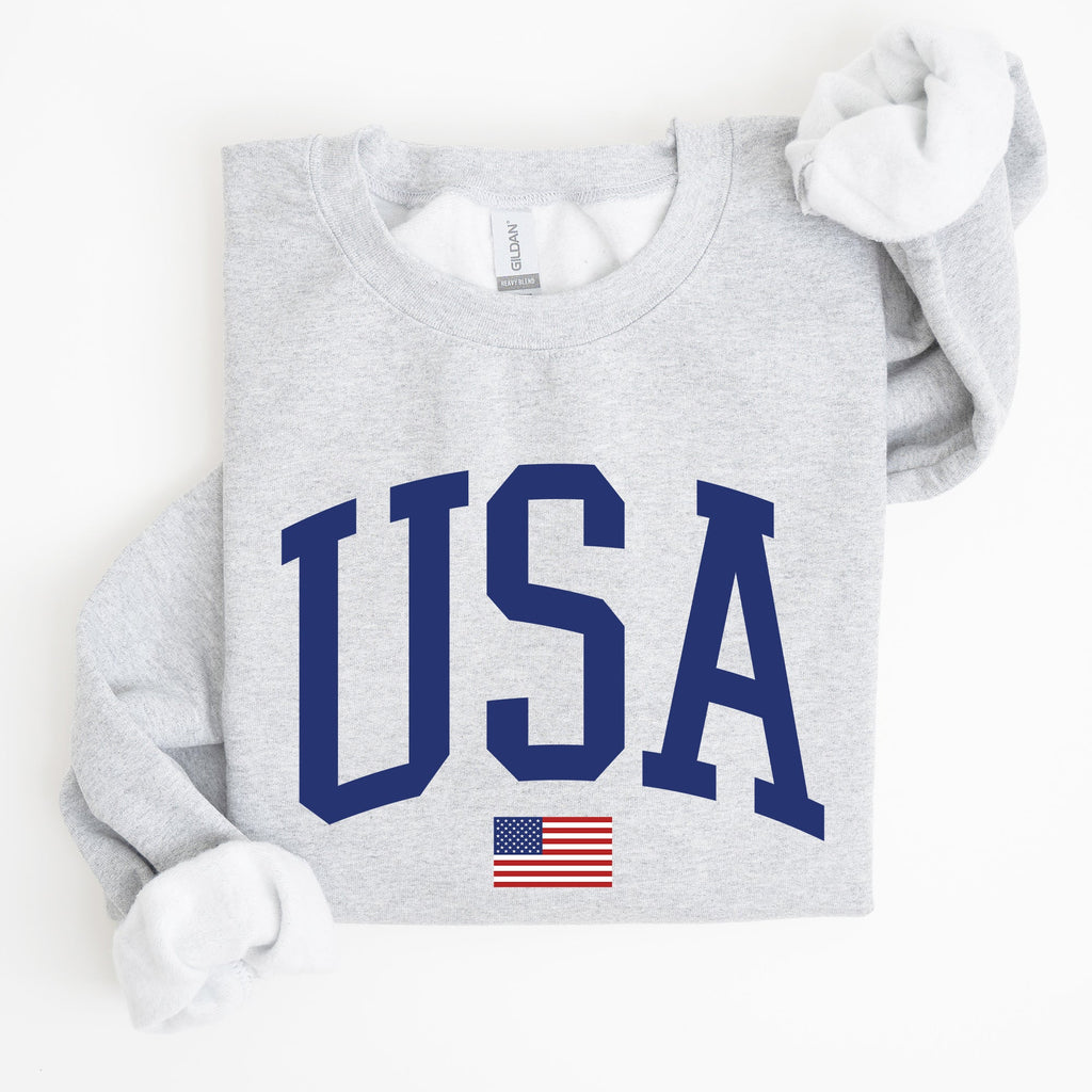 USA Flag Blue Patriotic 4th Of July American Pride Stars And Stripes Celebration Flag Design Sweatshirt