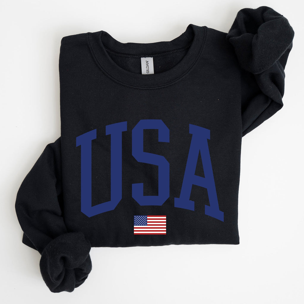 USA Flag Blue Patriotic 4th Of July American Pride Stars And Stripes Celebration Flag Design Sweatshirt