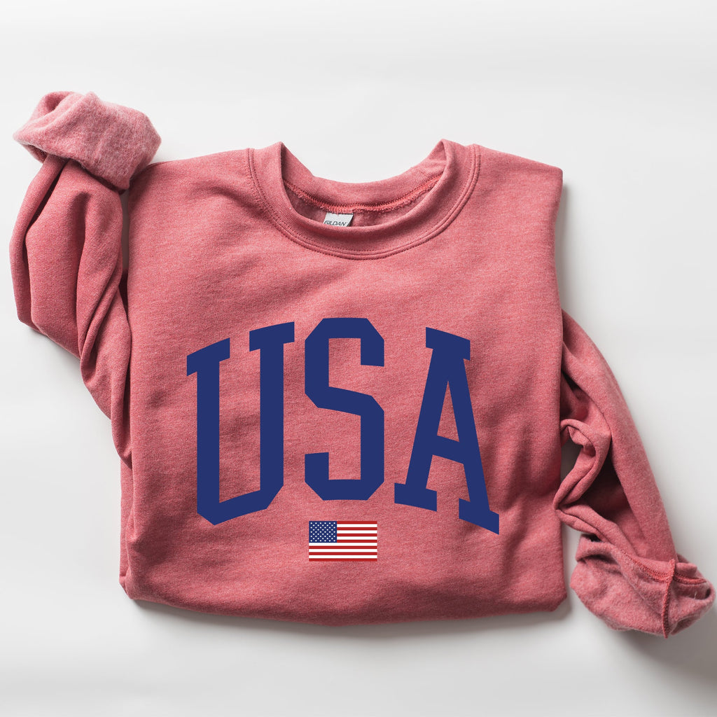 USA Flag Blue Patriotic 4th Of July American Pride Stars And Stripes Celebration Flag Design Sweatshirt