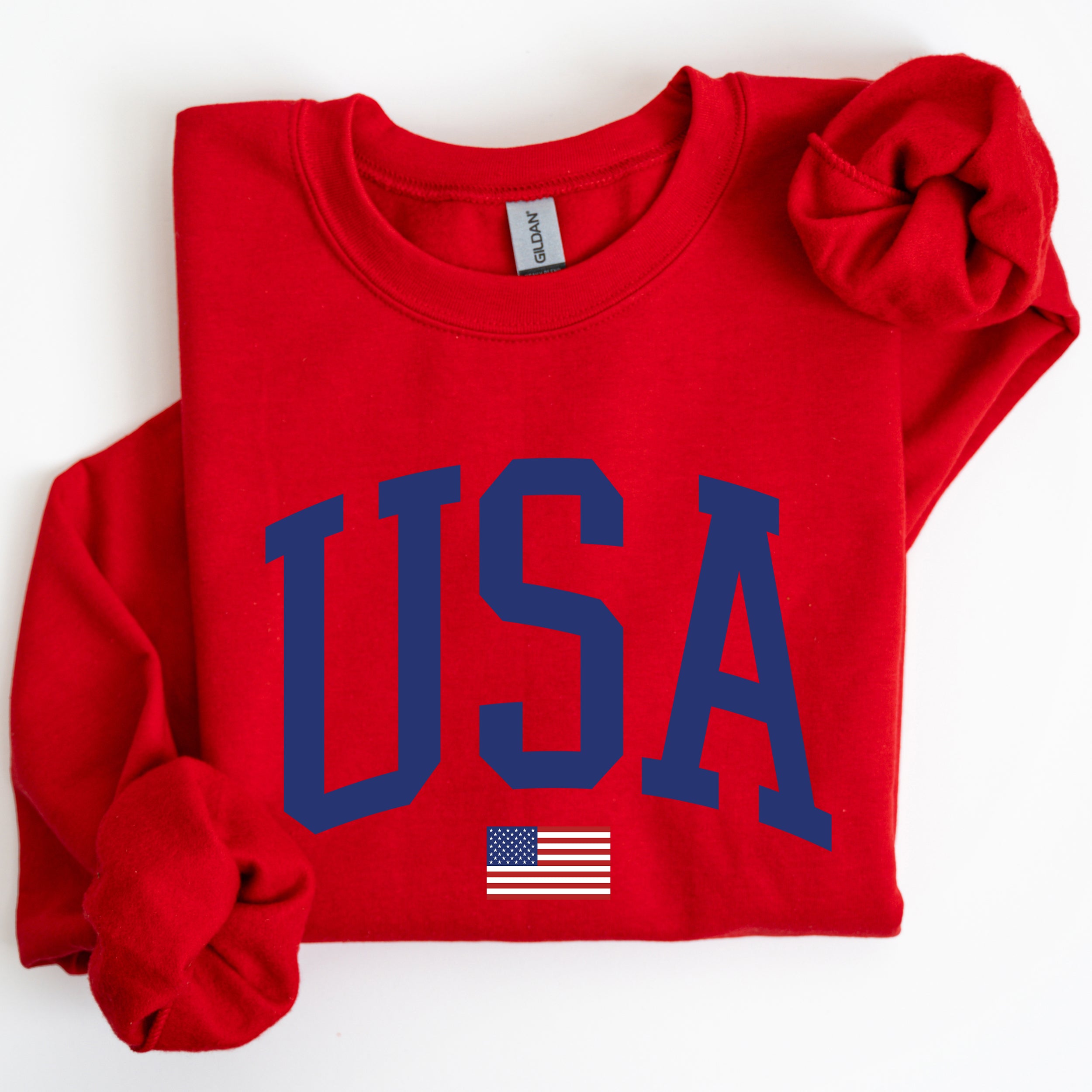 USA Flag Blue Patriotic 4th Of July American Pride Stars And Stripes Celebration Flag Design Sweatshirt
