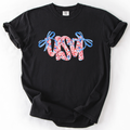 USA Ribbons Coquette Fourth Of July America Patriotic Pride Celebration Comfort Colors Tee