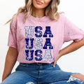 USA Retro Patriotic Stars Color Blast Fourth of July Limited Edition Comfort Colors Tee