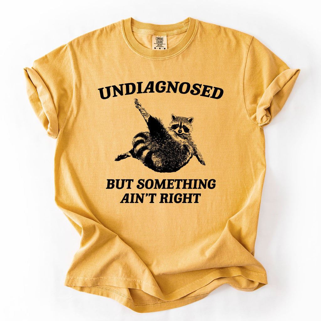 Undiagnosed, But Something Ain't Right, Raccoon Illustrated Graphic Comfort Colors Tee