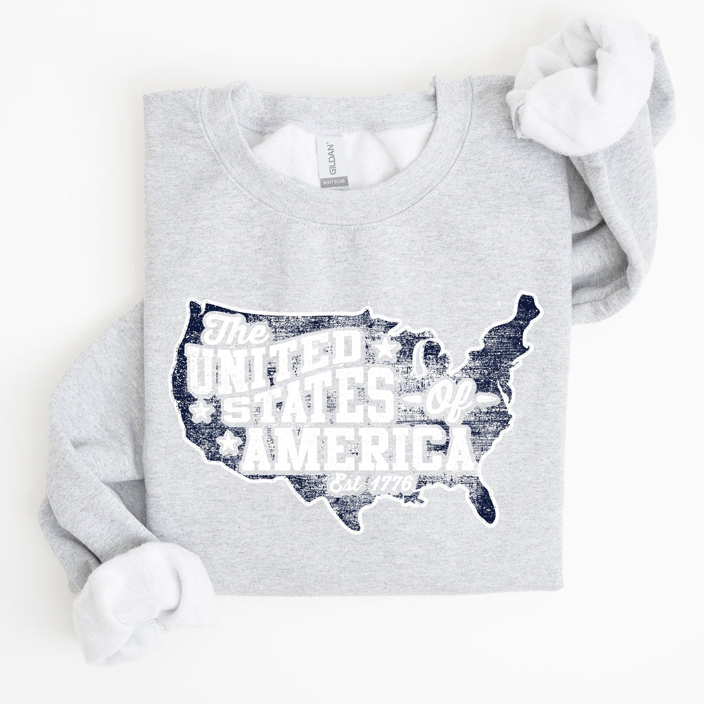United States Of America Patriotic 4th Of July USA Flag Graphic Emblem Sweatshirt