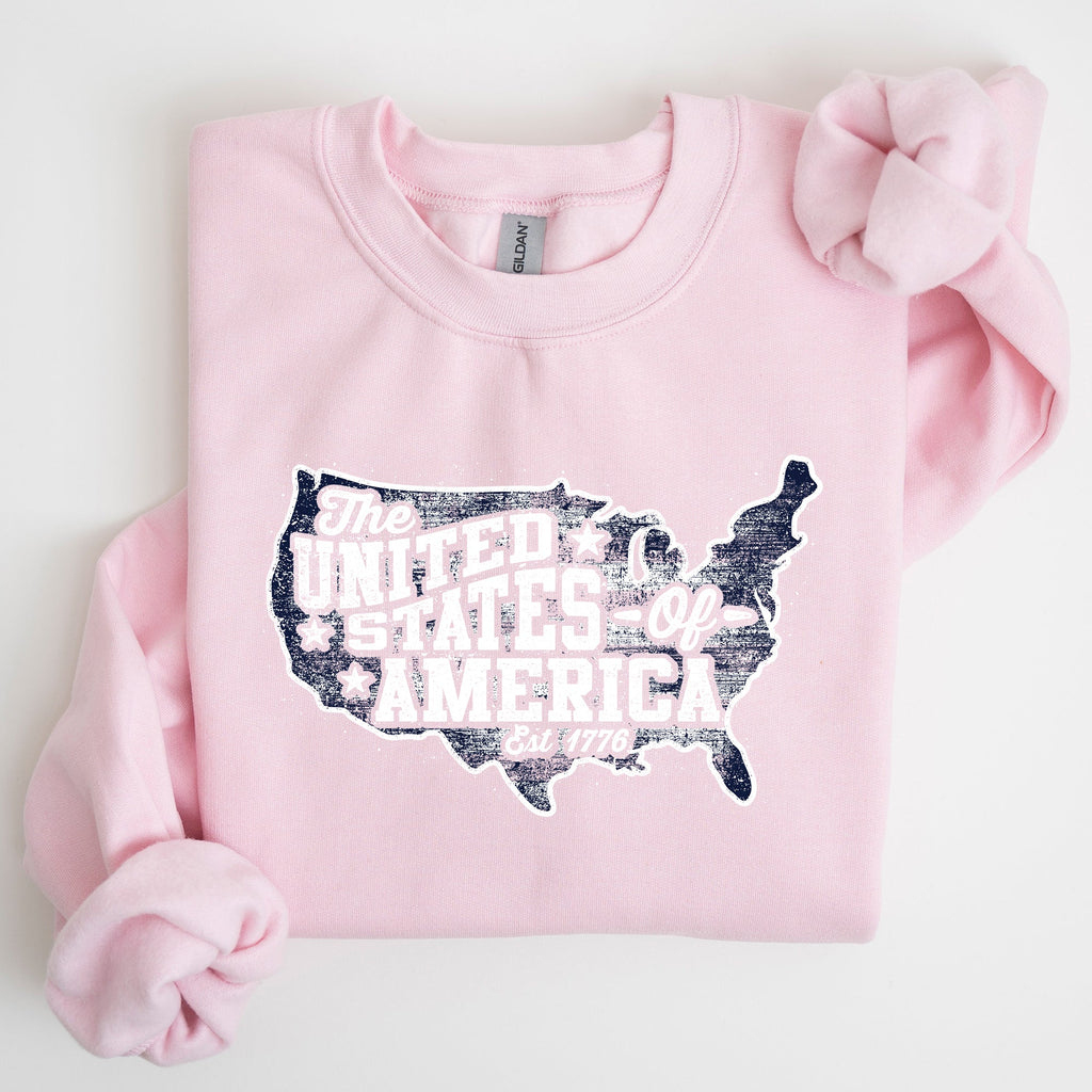 United States Of America Patriotic 4th Of July USA Flag Graphic Emblem Sweatshirt
