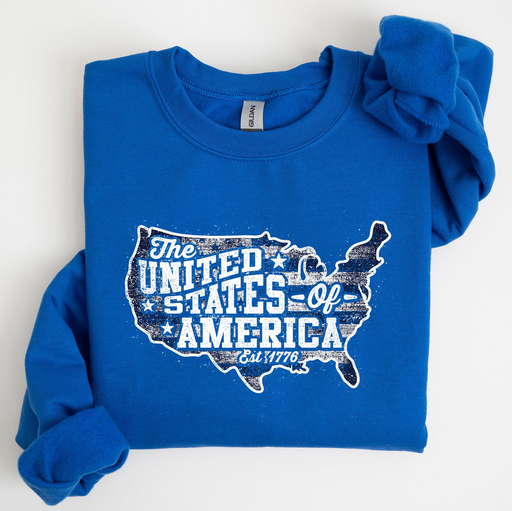 United States Of America Patriotic 4th Of July USA Flag Graphic Emblem Sweatshirt