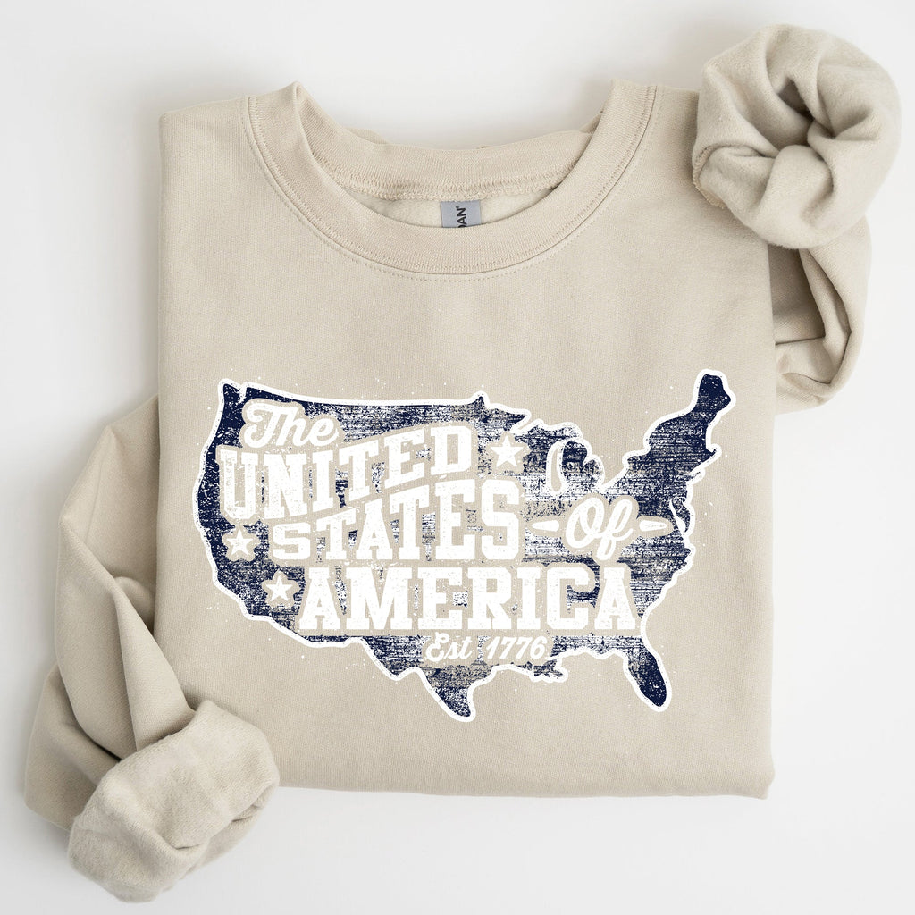 United States Of America Patriotic 4th Of July USA Flag Graphic Emblem Sweatshirt