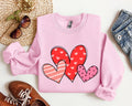 Retro Hearts Set Vintage Valentine's Day Nostalgic Heart Garland And Cupid Motif Sweatshirt