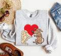 Retro Dog Lovers Vintage Valentine's Day Theme Premium Cozy Fleece Graphic Sweatshirt